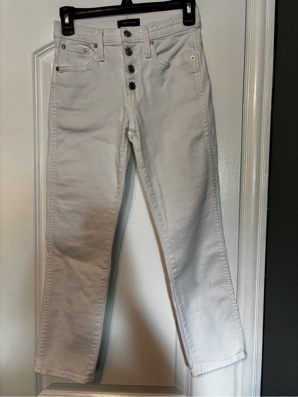 J Crew White High-Rise Button-Fly Jeans Size 23P